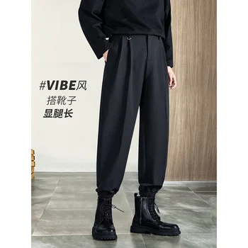 Korėjos Mados Mens Juoda Prarasti Jogger Kelnes Tendencijas 2021 Produktų Stilingas, Elegantiškas Streetwear Apkarpyti Kelnės, Kostiumai Socialinės Suknelė