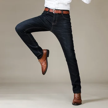 SULEE Prekės 2019 Naujas Vyrų Mados Džinsus Verslo Atsitiktinis Slim Stretch Džinsai Klasikinės Kelnės Džinsinio audinio Kelnės Vyras