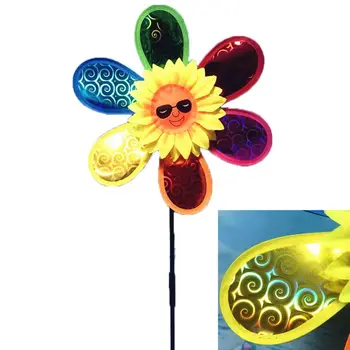 Saulės Gėlė Spalvinga 3D Mielas Vėjo Suktuko vėjo malūnas Žaislų Dekoravimo, Sodo Y 425F