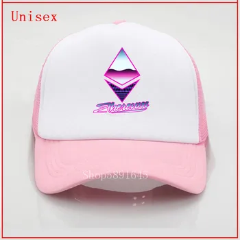 Mados ju skrybėlę Ethereum - 80-ųjų Retro bitcoin Spausdinimo beisbolo kepuraitę Vyrų ir moterų bžūp Vasarą Madinga Kepurė nuo saulės skrybėlę Paplūdimio kepurės Snapeliu