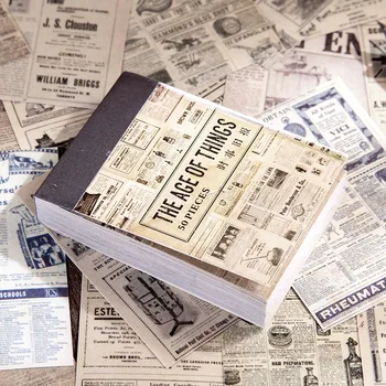 50 VNT Retro Senais laikais Puslapis Laikraštis Etiketės Bilietų Tema Lipdukai Priėmimo Žyma 