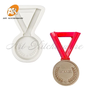 3D Nugalėtojas Aukso Medalius Dizaino Silikono Formos Šokoladas Minkštas Gumpaste Pelėsių 