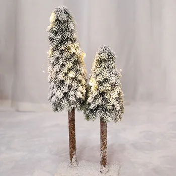 Flocking Balta Kalėdų Eglutės Dirbtinės Netikrą Medžio Apdaila Imituojamas Kedro Medžio Darbalaukio Mažų Ornamentais Arbol De Navidad