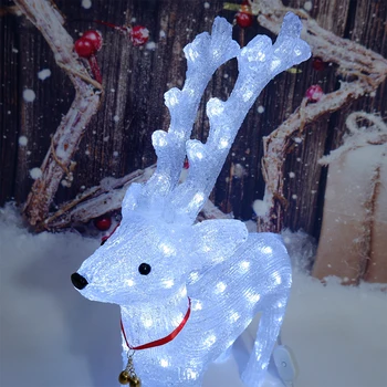 60cm 3D Akrilo LED Didelės Elnių, Briedžių Šviesos Naktį Lempos Elnias Apšvietimo Kalėdų Ornamentu Lauko Namo Kambaryje Apdailos ir Dekoro Dovana
