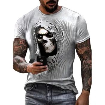 Vyriški Vasaros 3D Atspausdintas Trumpas rankovėmis marškinėliai Atsitiktinis Mados Hip-hop ' o Asmenybės Streetwear Prarasti Viršuje XL 6XL