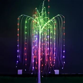 Thrisdar USB 1,5 M 210 Led Gluosnio Medžio RGB Apšviesta Gluosniai Medis Su Girlianda 