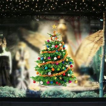 2021 Linksmų Kalėdų Eglutė sienų lipdukai prekybos centrų lango stiklo apdaila sienos lipdukas Kalėdų dekoracijos