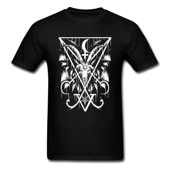 Šėtono BAPHOMET Ožkos Iliuminatai Skull Juodos spalvos Marškinėlius Krikščionys, Blogis, Šėtonas 666 Labai vyriški Marškinėliai 3D Spausdinimo Prekės Viršūnes Tees Vyras