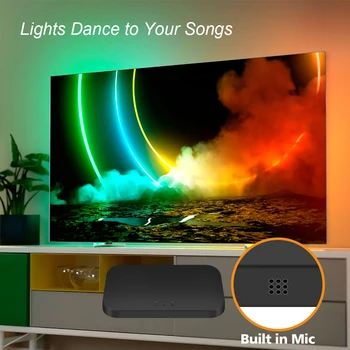 Panardinimo TV PC Apšvietimas Dirbti su TV Box HDMI Wifi Smart LED Juostelės Šviesos ir Muzikos Sinchronizavimo Suderinamus su Alexa, Google 