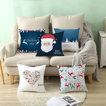 Kalėdų Užvalkalas Baltos Spalvos Pagalvėlė Padengti Sofa Mesti Pagalvės Užvalkalą Dekoratyvinis 2021 Santa Elnių Kalėdų Dekoracija Namuose Natal