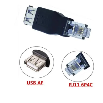 USB 2.0 YRA Moteris Iki RJ11 4Pin 6P4C Vyrų Ethernet Tinklo Telefono Jungties Adapteris