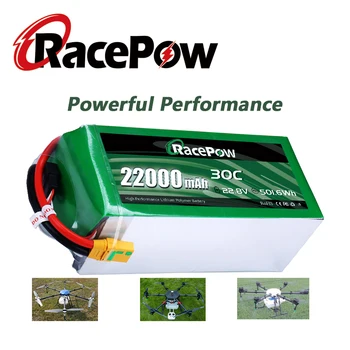 RacePow Aukštos Įtampos Bateriją, 22000mAh 22.8 V 6S 30C su XT90-S Kištukas RC Automobilių, žemės Ūkio Purškimo Drone Hexacopter Lėktuvas