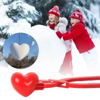 Sniego Gniūžtės Maker Plastiko Įrašą Širdies Formos Lauko Smėlio Sniego Kamuolys Pelėsių Žaislas Vaikams, Sniego Maker Įrašą Vaikams Žiemos Dovana Žaislai