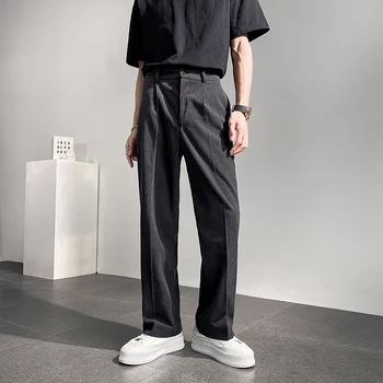 Velvetas Kelnės Vyrams Prarasti Atsitiktinis Tiesiai Pločio Kojų Ziajać Kostiumas Vyrų Korėjos Prašmatnus Streetwear Mados Derliaus Kelnės Ilgos Kelnės