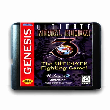Ultimate Mortal Kombat 3 16 bitų Sega MD Žaidimo Kortelės, Mega Drive Genesis Vaizdo Žaidimų Konsolės