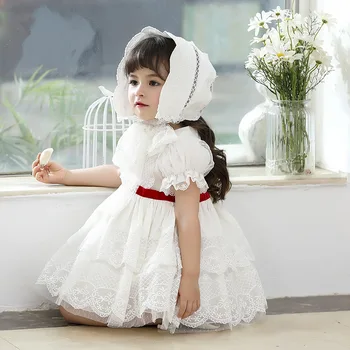 Prekių ženklų ispanijos Suknelės Vaikams Girl Lolita Princess Drabužių Kūdikiams Gimtadienio Balta Suknelė Kūdikių Mergaičių GZB030