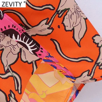Zevity 2021 Moterų Derliaus Nereguliarus Kratinys Spausdinti Sarongas Midi Suknelė Moteriška Elegancija Batwing Rankovės Klostes Kimono Vestido DS8717