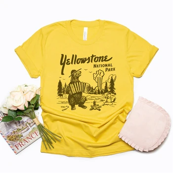 Jeloustouno Marškinėliai Nacionalinis Parkas Marškinėliai Juokingas Cool T-Shirt Pėsčiųjų, Kempingas Tee Unisex Vintage Mados Trumpomis Rankovėmis Viršūnes Tshirts