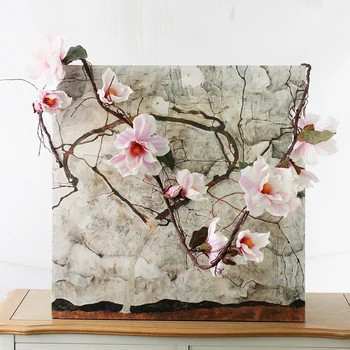 185cm Dirbtinis Magnolia Gėlių Pintais Šilko Netikrą Gėlių Vynuogių Azalea Savavališkai Lenkimo Filialai Vestuvių Namų Dekoro