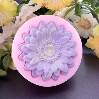 Naujas 3D chrizantemos Muilo pelėsių Gėlės silikoninės formos žvakė formų Saulėgrąžų tortas dekoravimo priemonės, didmeninė