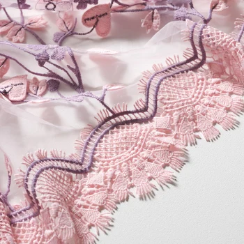 Aukštos kokybės Akių rožinė meilės laišką modelis siuvinėjimo plonas nėrinių audinys minkštas verpalai cheongsam suknelė audinys 100*125cm