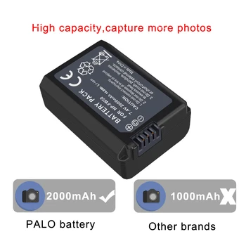 PALO 6Pcs NP-FW50 Fotoaparato Bateriją NPFW50 NP FW50 SONY A5000 A5100 A7R NEX5 5R 5N A6000 A7 NEX6 NEX7 NEX5R NEX5N