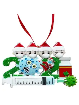 2021 Asmeninį Išgyveno Šeimos Kalėdų Eglutės Ornamentu Mini Kalėdų Eglutės Kabo Pakabukas Kalėdų Dekoracijos Namams