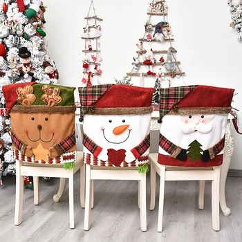 1PC Kalėdų Kėdžių dangose Santa Claus Sniego, Kalėdų Vakarienė Kėdė Bžūp Kėdė Padengti Stalo Apdailos Kalėdos Naujųjų Metų Prekes
