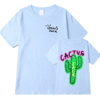 Karšto Scott Travis HipHop T-Shirts Cactus Jack Spausdinti Negabaritinių Streetwear Vyrai Moterys Mados Medvilnės Marškinėliai Harajuku Tees Viršūnės