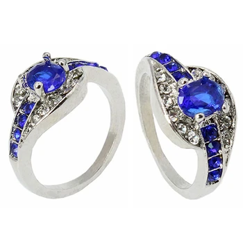 Unikalus fine Jewelry Mėlynojo Ovalo formos Cirkonis Akmuo Žiedo Spalva Vestuvių, Sužadėtuvių Žiedai, Moterims, Vyrams anillos mujer