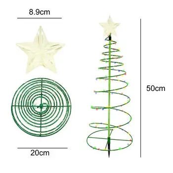 Kalėdų Dekoracijas 2022 Saulės LED Kalėdų Eglučių Žiburiai Kalėdų Medis, Spiralės String Lempos Kalėdų Dekoracija Sode Veja