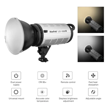 NiceFoto LED-2000B/1500B II LED Vaizdo Šviesos, blykstė, Šviesos, Reguliuojamas Ryškumas Oranžinis Filtras APP Kontrolės Studija 150/200W