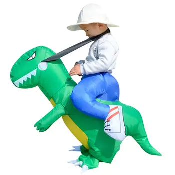 Vaikai Pripučiami Dinozaurą T-Rex Kostiumas Bamblys Helovinas Susprogdinti Fancy Dress Up Darželio Sode Žaidimo Našumą