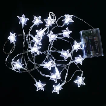 3m 20 Led Žvaigždės Formos LED Styginių Šviesos baterijomis, Kalėdų Girliandas Pasakų dega Kambarys Vestuves Sodo Puošmena