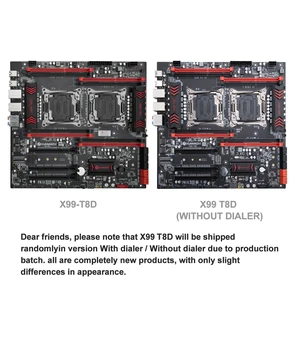 HUANANZHI X99 T8D X99 Plokštė Intel Dual XEON E5 LGA2011-3 Visos Serijos DDR3 RECC NON-ECC atminties NVME NGFF Serverio darbo vieta