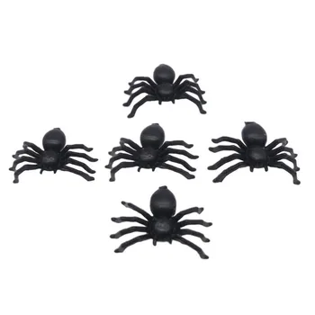 50pcs Juodas Voras Helovinas Apdailos Siaubo Haunted House voratinklyje Baras Šalis Dekoro Modeliavimas Voras Sudėtinga, Žaislai