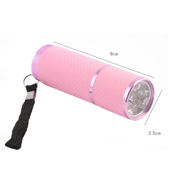 Nešiojamų Mini 9 LED Nagų Džiovintuvas Gydant led gelio lempa Žibintuvėlį, Fakelą UV Gelis nagų lako džiovintuvas 2016 Karšto Pardavimo