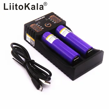 LiitoKala lii-202 USB 26650 18650 AAA AA Smart Įkroviklis + 2vnt), 3,7 V 18650 2600mAh baterijos įkrovimo Baterija (akumuliatorius M26