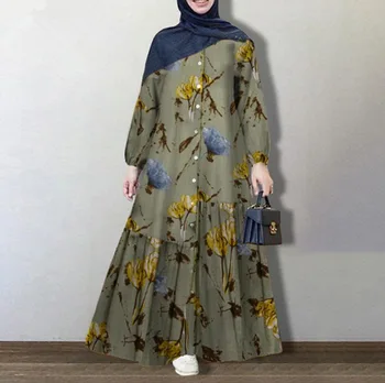 2022 ilgomis rankovėmis guminiai manžetai mados prarasti atsitiktinis suknelė plius dydis musulmonų conjuntos de moda musulmana musulman ansambliai