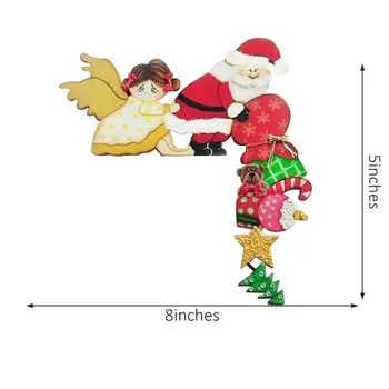 Naujųjų Metų Medinių Durų Staktos Dekoro Juokingas Kalėdų Santa Reindeers Vaizdą Papuošalai Kalėdų Ornamentu Atostogų Dovanos Naujieji Metai 2022