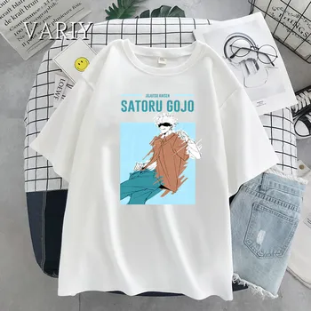 Karšto pardavimo Džiudžiutsu Kaisen Anime Gojo Satoru Print T-Shirt Moterims Laisvalaikio Prekės Viršų 2021 M. Vasarą trumpomis Rankovėmis Laisvas Minkštų Moterų Marškinėlius