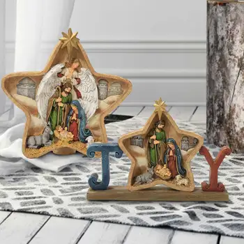 Kristaus Gimimo Scenos Kūdikis Jėzus Ėdžiose Kalėdų Lovelę Figūrėlės Miniatiūros Ornamentu Bažnyčios Kalėdų Dovana, Namų Dekoro