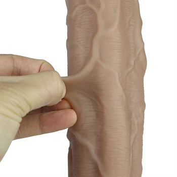 32CM Didelis Dildo Erotiniai Minkšti, Dvigubo sluoksnio Silikono Ilgio Dildo Realistiškas Penis siurbtukas Dick Analinis Orgazmas Suaugusiųjų Sekso Žaislas, skirtas Moters