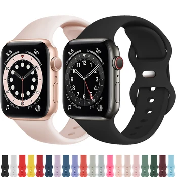 Silikono Dirželis Apple Watch Band 45/44/42mm Watchbands 41/40/38mm Smartwatch Gumos Sporto Apyrankę ant iWatch Series76543