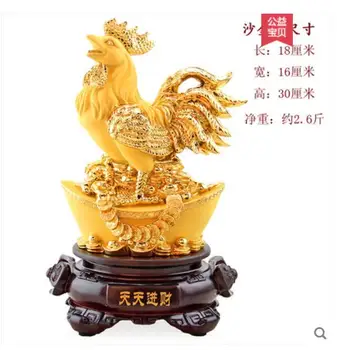 Smėlio Aukso Aukso Gaidys Zodiako Vištienos Fengshui Amatų Namų Puošybai Kambarį, TV Spintelė Vestuvių amatų