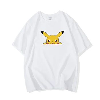 Pokemon Pikachu Animacinių filmų Marškinėliai Vyrams Harajuku T-shirt Mielas Atsitiktinis Mados Anime Marškinėlius Hip-Hop Streetwear Viršuje Vyrų Gimtadienio Dovanos