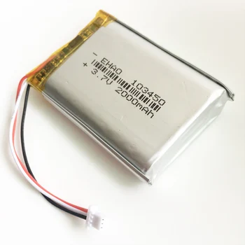 103450 3.7 V 2000mAh lipo polimeras ličio įkraunama baterija + DĻSV 1,0 mm 3pin kištukas GPS navigatorius DVD e-knyga, vaizdo kameros