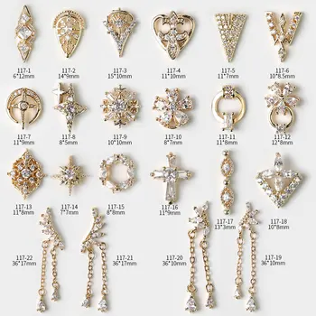 HNIUX 2Pieces 3D Metalo Cirkonis Nail Art Jewelry Japonų Perlų Pakabukas Papuošalai Aukščiausios Kokybės Krištolo, Manikiūro Diamond Pakabukai