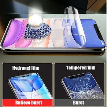 3PCS Pilnas draudimas Hidrogelio Plėvele Ant Ekrano apsaugos iPhone 7 8 6 6s Plius Screen Protector, iPhone X XR XS MAX 11 12 Pro