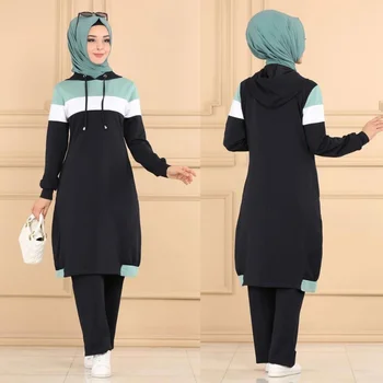 Tracksuit nustatyti 2021season musulmonų mados arabija Dubajaus mados tendencijas Pagaminta Turkijoje abayas hijab drabužiai musulmonų rinkiniai